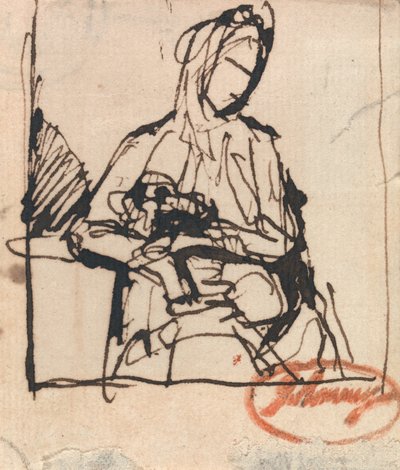 Seated Woman, Possibly Mrs. Harris by George Romney